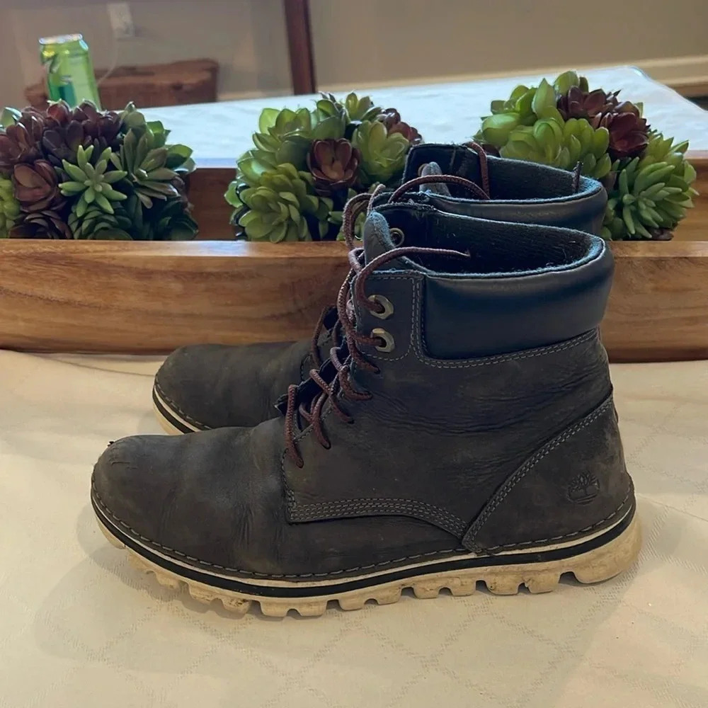 Timberland Women's Dark Brown Lace-Up Leather Ankle Boots